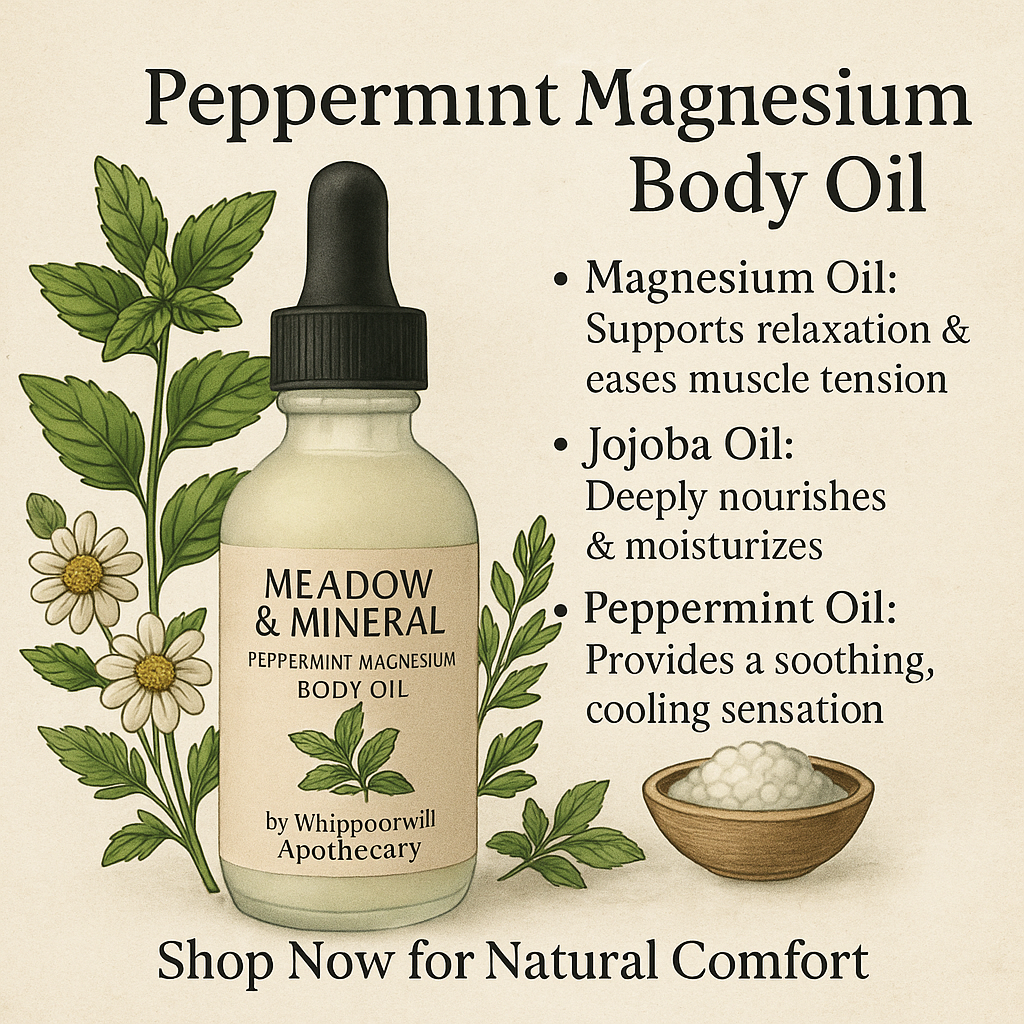 Peppermint Magnesium Body Oil | Meadow & Mineral by Whippoorwill Apothecary