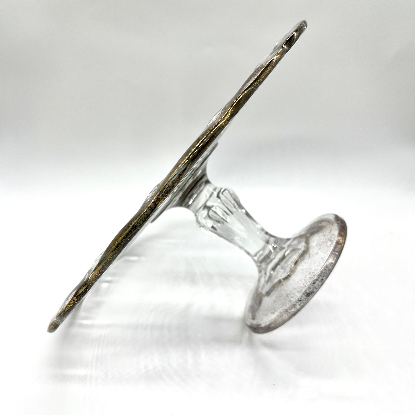 Mid-Century Mod (MCM) Georges Briard glass cake stand with signature